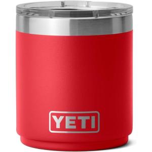 YETI Rambler 10 oz Stackable Lowball 2.0, Vacuum Insulated, Stainless Steel with MagSlider Lid, Seafoam(Rescue Red)