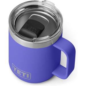 YETI Rambler 10 oz Stackable Mug, Vacuum Insulated, Stainless Steel with MagSlider Lid, White(Ultramarine Violet)