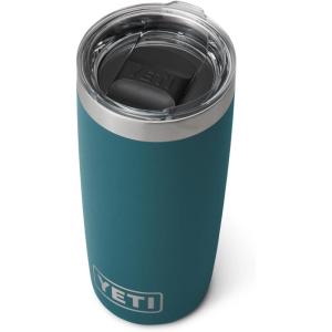 YETI Rambler 10 oz Tumbler, Stainless Steel, Vacuum Insulated with MagSlider Lid, White(Agave Teal)