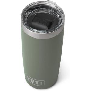 YETI Rambler 10 oz Tumbler, Stainless Steel, Vacuum Insulated with MagSlider Lid, White(Camp Green)