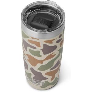YETI Rambler 10 oz Tumbler, Stainless Steel, Vacuum Insulated with MagSlider Lid, White(Tan Camo)
