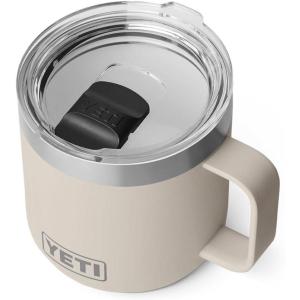 YETI Rambler 14 oz Ceramic Lined Stackable Mug, Vacuum Insulated, Stainless Steel with MagSlider Lid, Seafoam(Cape Taupe)