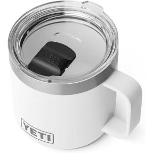 YETI Rambler 14 oz Ceramic Lined Stackable Mug, Vacuum Insulated, Stainless Steel with MagSlider Lid, Seafoam(White)