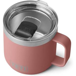 YETI Rambler 14 oz Stackable Mug, Vacuum Insulated, Stainless Steel with MagSlider Lid(Sandstone Pink)