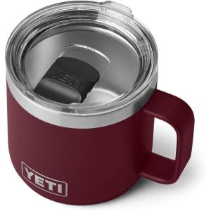 YETI Rambler 14 oz Stackable Mug, Vacuum Insulated, Stainless Steel with MagSlider Lid(Wild Vine Red)