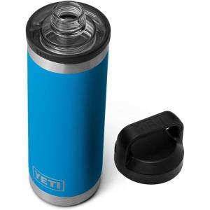 YETI Rambler 18 oz Bottle, Vacuum Insulated, Stainless Steel with Chug Cap, White(Big Wave Blue)