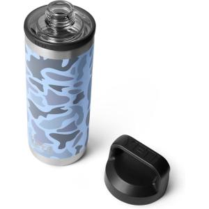 YETI Rambler 18 oz Bottle, Vacuum Insulated, Stainless Steel with Chug Cap, White(Blue Camo)