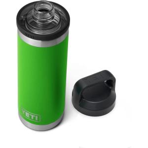 YETI Rambler 18 oz Bottle, Vacuum Insulated, Stainless Steel with Chug Cap, White(Canopy Green)