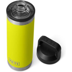 YETI Rambler 18 oz Bottle, Vacuum Insulated, Stainless Steel with Chug Cap, White(Firefly Yellow)
