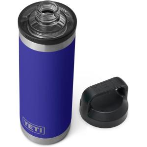YETI Rambler 18 oz Bottle, Vacuum Insulated, Stainless Steel with Chug Cap, White(Offshore Blue)