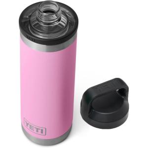 YETI Rambler 18 oz Bottle, Vacuum Insulated, Stainless Steel with Chug Cap, White(Power Pink)