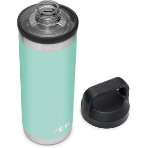 YETI Rambler 18 oz Bottle, Vacuum Insulated, Stainless Steel with Chug Cap, White(Seafoam)