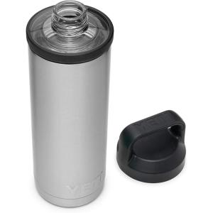 YETI Rambler 18 oz Bottle, Vacuum Insulated, Stainless Steel with Chug Cap, White(Stainless)
