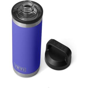 YETI Rambler 18 oz Bottle, Vacuum Insulated, Stainless Steel with Chug Cap, White(Ultramarine Violet)