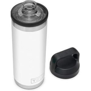 YETI Rambler 18 oz Bottle, Vacuum Insulated, Stainless Steel with Chug Cap, White(White)