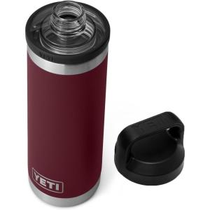 YETI Rambler 18 oz Bottle, Vacuum Insulated, Stainless Steel with Chug Cap, White(Wild Vine Red)