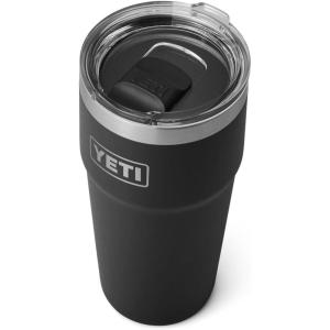 YETI Rambler 20 oz Stackable Tumbler, Stainless Steel, Vacuum Insulated with MagSlider Lid(Black)