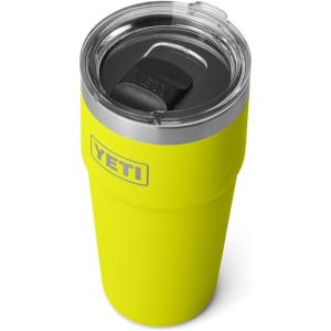 YETI Rambler 20 oz Stackable Tumbler, Stainless Steel, Vacuum Insulated with MagSlider Lid(Firefly Yellow)