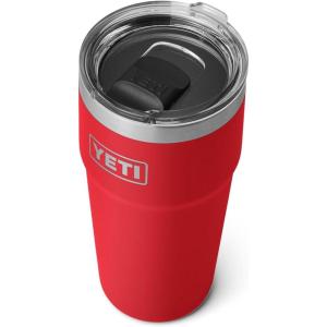 YETI Rambler 20 oz Stackable Tumbler, Stainless Steel, Vacuum Insulated with MagSlider Lid(Rescue Red)