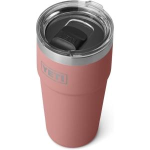 YETI Rambler 20 oz Stackable Tumbler, Stainless Steel, Vacuum Insulated with MagSlider Lid(Sandstone Pink)