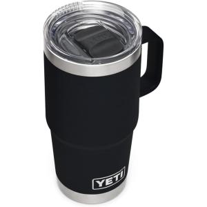 YETI Rambler 20 oz Travel Mug, Stainless Steel, Vacuum Insulated with Stronghold Lid(Black)