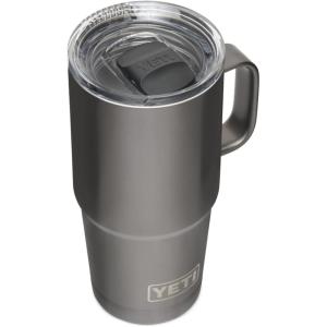YETI Rambler 20 oz Travel Mug, Stainless Steel, Vacuum Insulated with Stronghold Lid(Graphite)