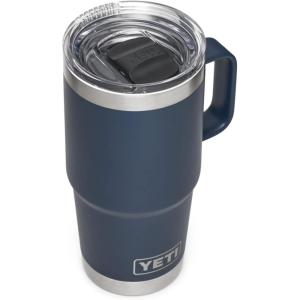 YETI Rambler 20 oz Travel Mug, Stainless Steel, Vacuum Insulated with Stronghold Lid(Navy)