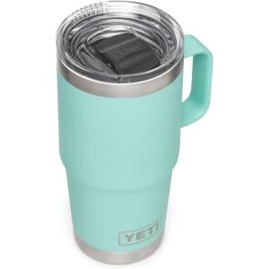YETI Rambler 20 oz Travel Mug, Stainless Steel, Vacuum Insulated with Stronghold Lid(Seafoam)