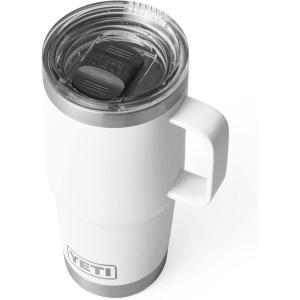 YETI Rambler 20 oz Travel Mug, Stainless Steel, Vacuum Insulated with Stronghold Lid(White)