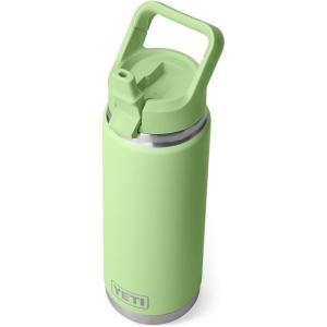 YETI Rambler 26 oz Bottle, Vacuum Insulated, Stainless Steel with Color Matching Straw Cap(Key Lime)