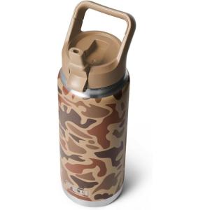 YETI Rambler 26 oz Bottle, Vacuum Insulated, Stainless Steel with Color Matching Straw Cap(Wetlands Camo)