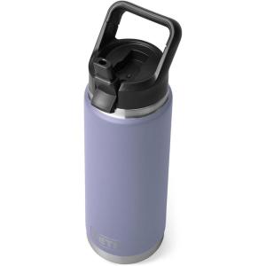 YETI Rambler 26 oz Bottle, Vacuum Insulated, Stainless Steel with Straw Cap, White(Cosmic Lilac)
