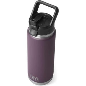 YETI Rambler 26 oz Bottle, Vacuum Insulated, Stainless Steel with Straw Cap, White(Nordic Purple)