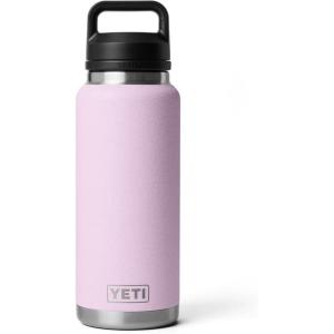 YETI Rambler 36 oz Bottle, Vacuum Insulated, Leakproof, Stainless Steel with Chug Cap(Cherry Blossom – Textured)