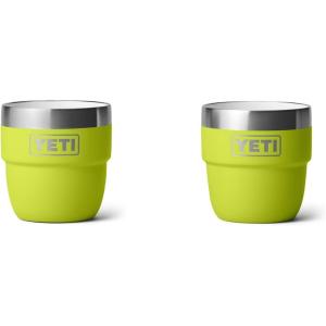 YETI Rambler 4 oz Stackable Cup, Stainless Steel, Vacuum Insulated Espresso/Coffee Cup, 2 Pack(Chartreuse)
