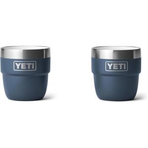 YETI Rambler 4 oz Stackable Cup, Stainless Steel, Vacuum Insulated Espresso/Coffee Cup, 2 Pack(Navy)