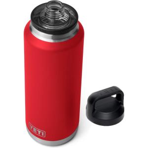 YETI Rambler 46 oz Bottle, Vacuum Insulated, Leakproof, Stainless Steel with Chug Cap(Rescue Red)