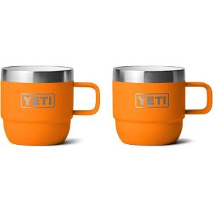 YETI Rambler 6 oz Stackable Mug, Stainless Steel, Vacuum Insulated Espresso/Coffee Mug, 2 Pack(King Crab)