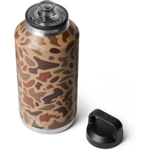 YETI Rambler 64 oz Bottle, Vacuum Insulated, Leakproof, Stainless Steel with Chug Cap, Navy(Wetlands Camo)