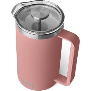 YETI Rambler 64 oz. French Press Coffee Maker, White(Sandstone Pink)