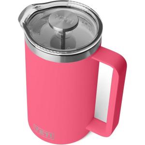 YETI Rambler 64 oz. French Press Coffee Maker, White(Tropical Pink)