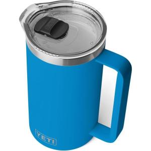 YETI Rambler 64 oz Pitcher, Vacuum Insulated, Stainless Steel with MagSlider Lid, Tropical Pink(Big Wave Blue)