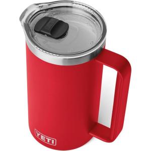 YETI Rambler 64 oz Pitcher, Vacuum Insulated, Stainless Steel with MagSlider Lid, Tropical Pink(Rescue Red)