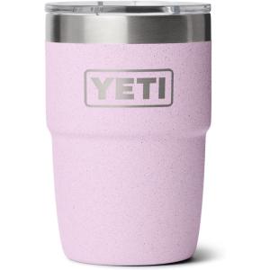 YETI Rambler 8 oz Insulated Coffee Mug with Lid – Stackable Double-Wall Vacuum Insulated Coffee Cup – DuraSip Ceramic Lining – Barista-Friendly Design – Stainless Steel – Dishwasher Safe(Cherry Blossom)