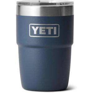 YETI Rambler 8 oz Insulated Coffee Mug with Lid – Stackable Double-Wall Vacuum Insulated Coffee Cup – DuraSip Ceramic Lining – Barista-Friendly Design – Stainless Steel – Dishwasher Safe(Navy)