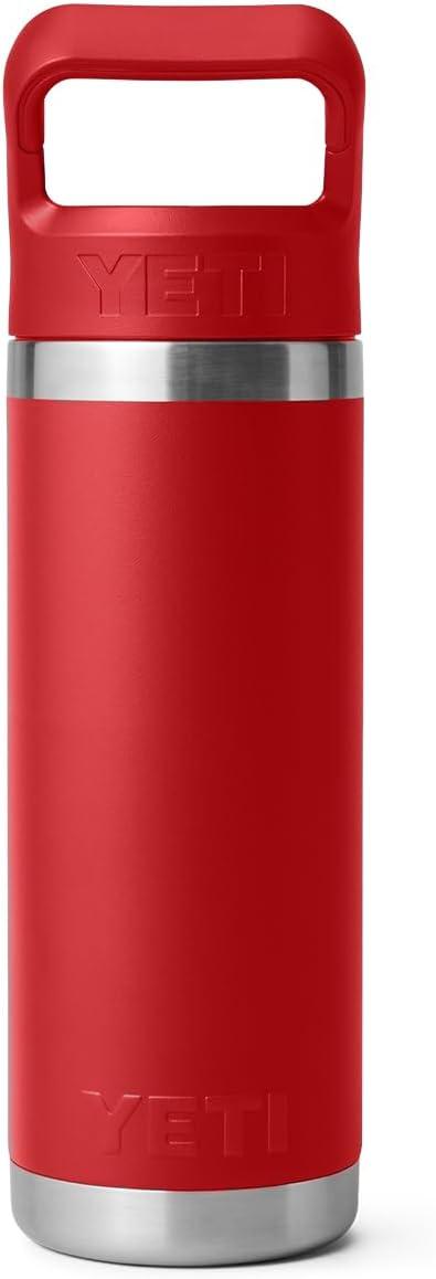 imageYETI Rambler 18 oz Bottle Vacuum Insulated Stainless Steel with Straw Cap Moon DustRescue Red