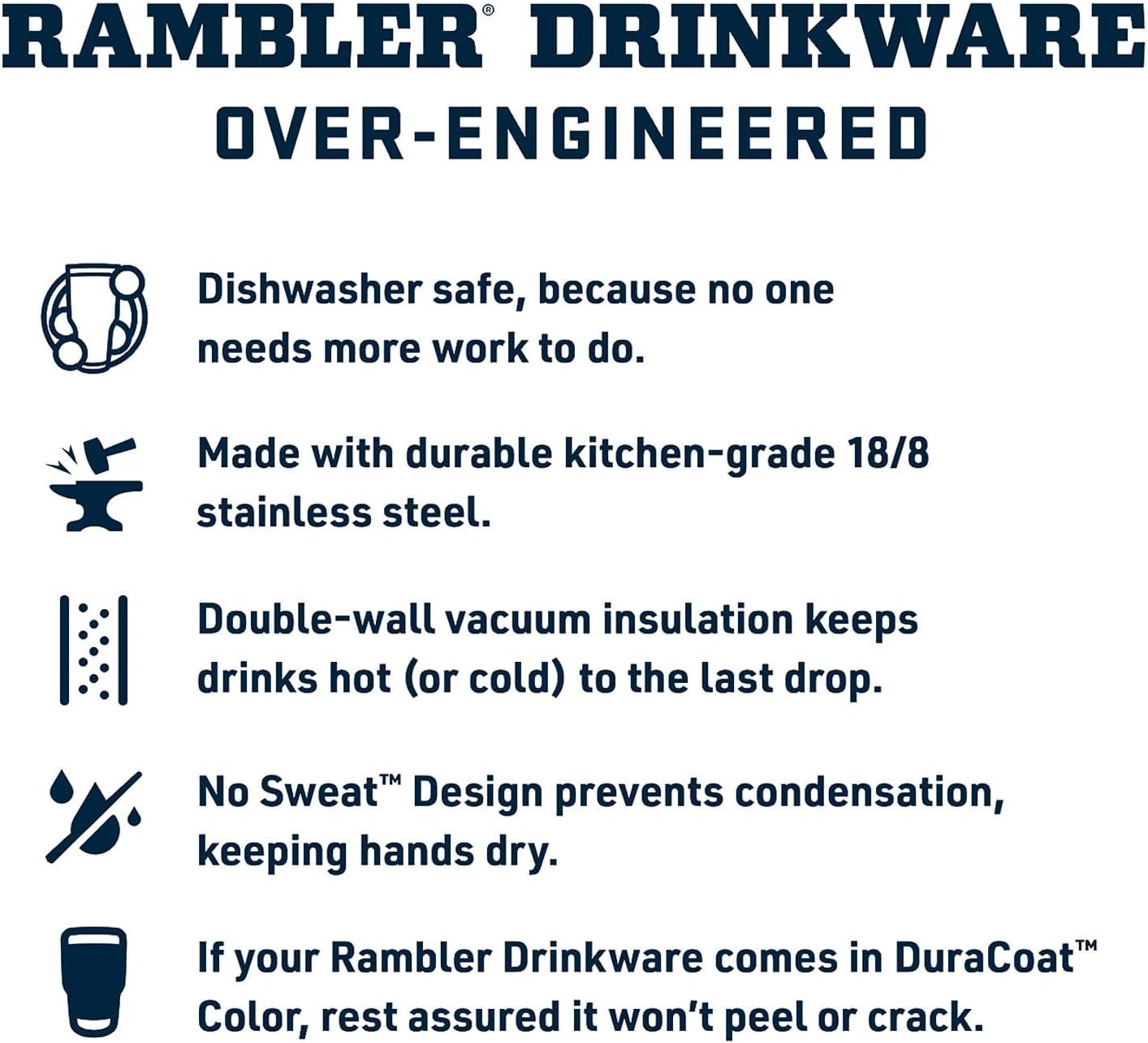 imageYETI Rambler 20 oz Stainless Steel Vacuum Insulated Tumbler wMagSlider LidWild Vine Red