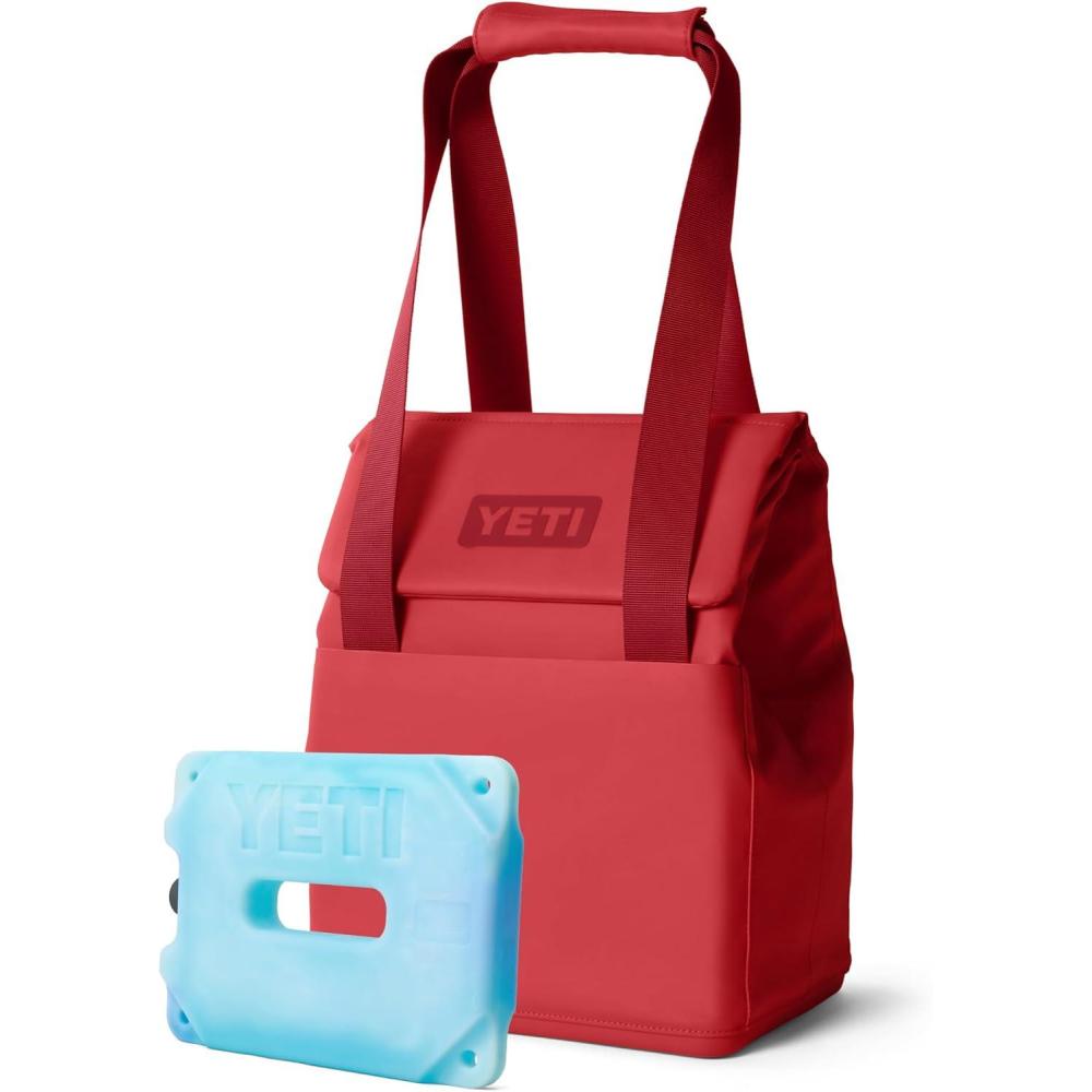 imageYETI Daytrip 14L Insulated Soft Cooler Tote Bag Rescue Red with 4 lb ICE Block Refreezable Reusable Cooler Ice Pack