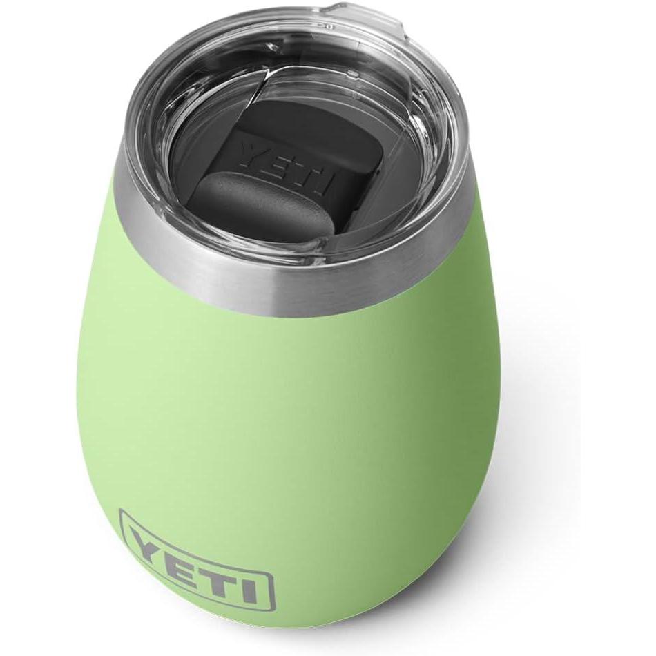 imageYETI Rambler 10 oz Wine Tumbler Vacuum Insulated Stainless Steel with MagSlider Lid NavyKey Lime