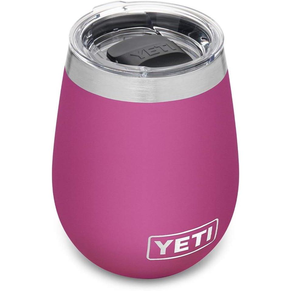 imageYETI Rambler 10 oz Wine Tumbler Vacuum Insulated Stainless Steel with MagSlider Lid NavyPrickly Pear